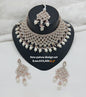 Pastel Pink Droplets Studded Rose Gold Choker Set
