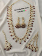 Traditional Gold Plated Bridal Jewelley Long Necklace Set with Earrings & Tikka Set For Woman