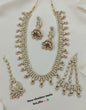 Emerald Gold Plated Jewellery Long Necklace Set with Earrings & Mangtika Set
