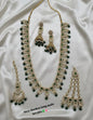 Wedding Collection Antique Gold Plated Long Necklace With Earrings & Tikka Set