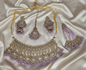 Baby Pink Champagne Bridal Choker Set With Earring set