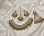Deep Maroon Antique Gold Choker Set with Traditional Jhumar/Passa