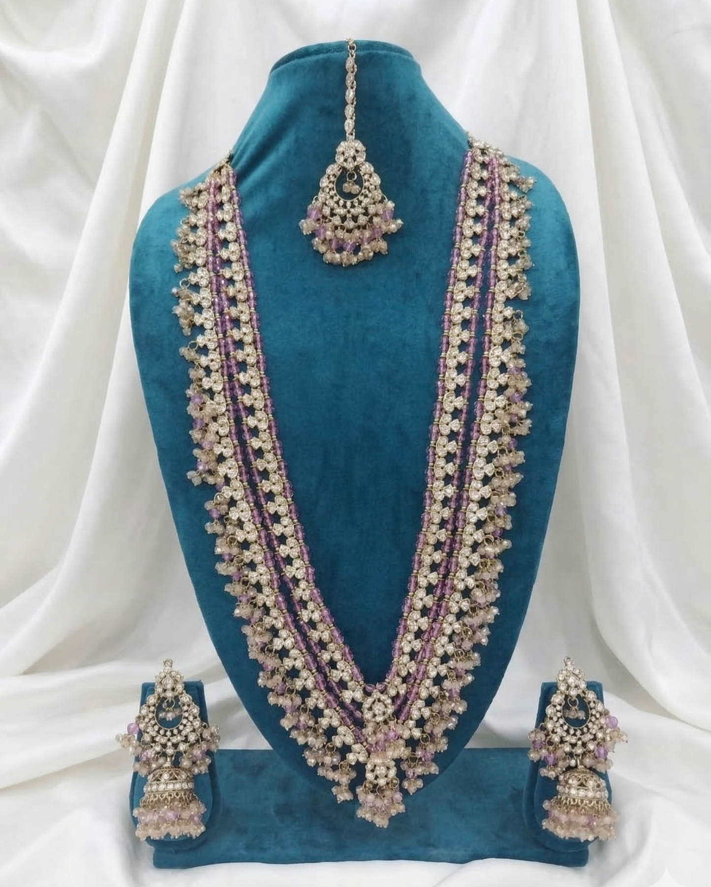 The Multi-Layered Heritage Red Bead & Kundan Bridal Jewelry Set