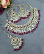 Ornate Choker Necklace, Earrings & Maangtikka Set