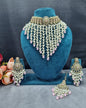 Elegant Pearl Jhallar Choker Necklace Set with Earrings & Maangtikka