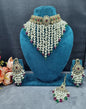 Elegant Pearl Jhallar Choker Necklace Set with Earrings & Maangtikka