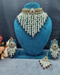 Elegant Pearl Jhallar Choker Necklace Set with Earrings & Maangtikka