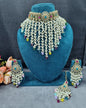 Elegant Pearl Jhallar Choker Necklace Set with Earrings & Maangtikka