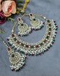 Indian Choker Necklace Set with Earrings & Maang Tikka