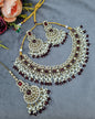Indian Choker Necklace Set with Earrings & Maang Tikka