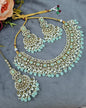 Indian Choker Necklace Set with Earrings & Maang Tikka