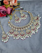 Royal Chandbali & Pearl Bridal Jewelry Set with Earrings & Maang Tikka