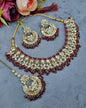 Antique Gold Necklace Set with Earrings & Maangtikka