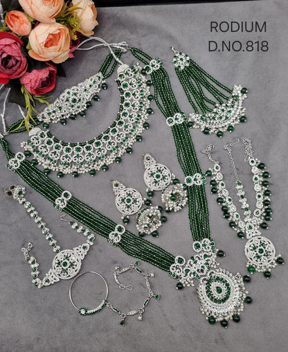 Bridal Rhodium Polish Jewellery Set – Complete Multi-Piece Wedding Collection
