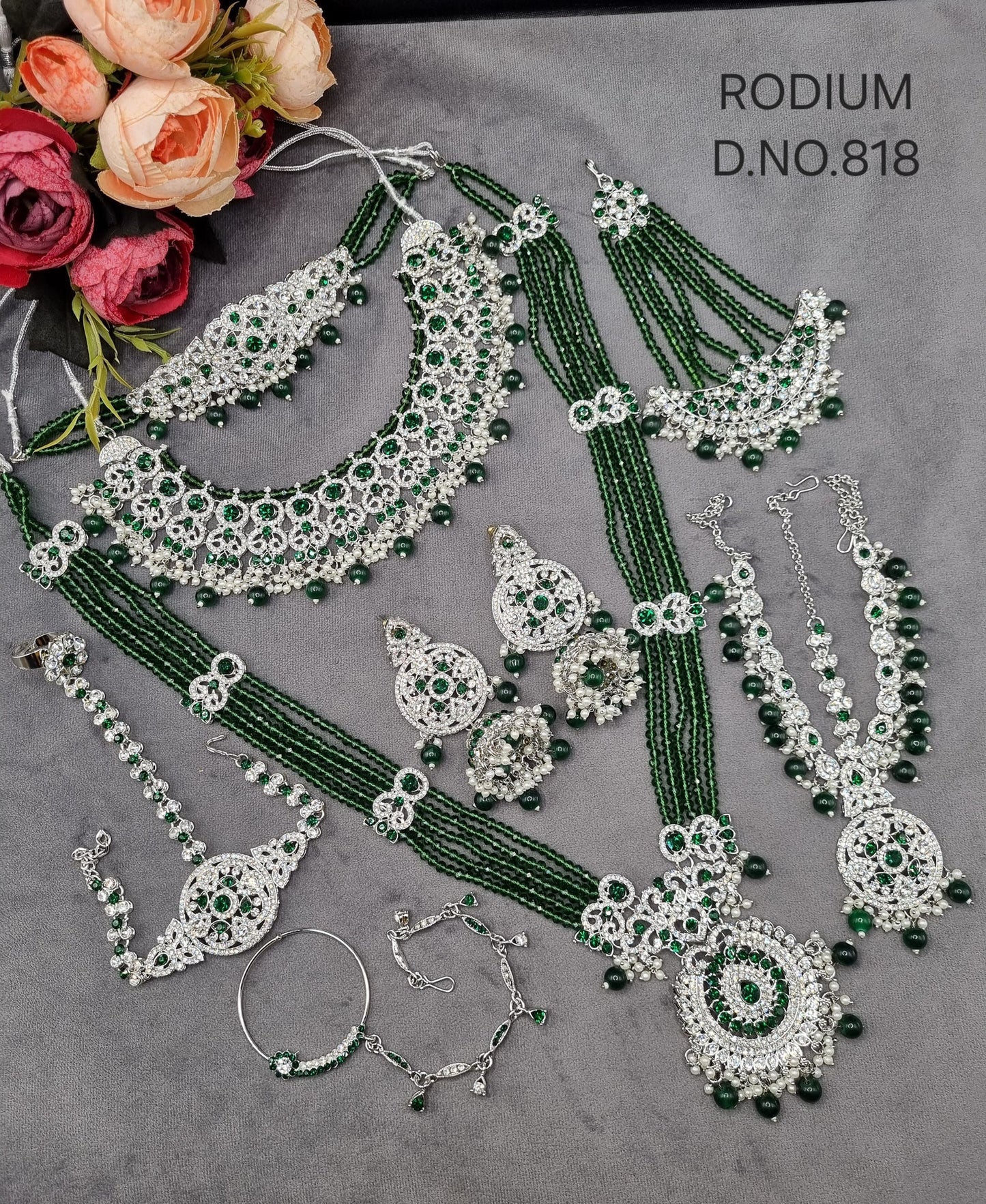 Bridal Rhodium Polish Jewellery Set – Complete Multi-Piece Wedding Collection