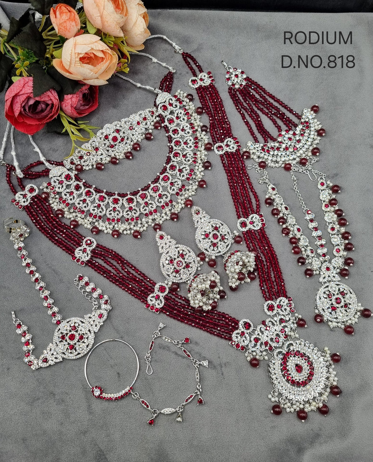 Bridal Rhodium Polish Jewellery Set – Complete Multi-Piece Wedding Collection