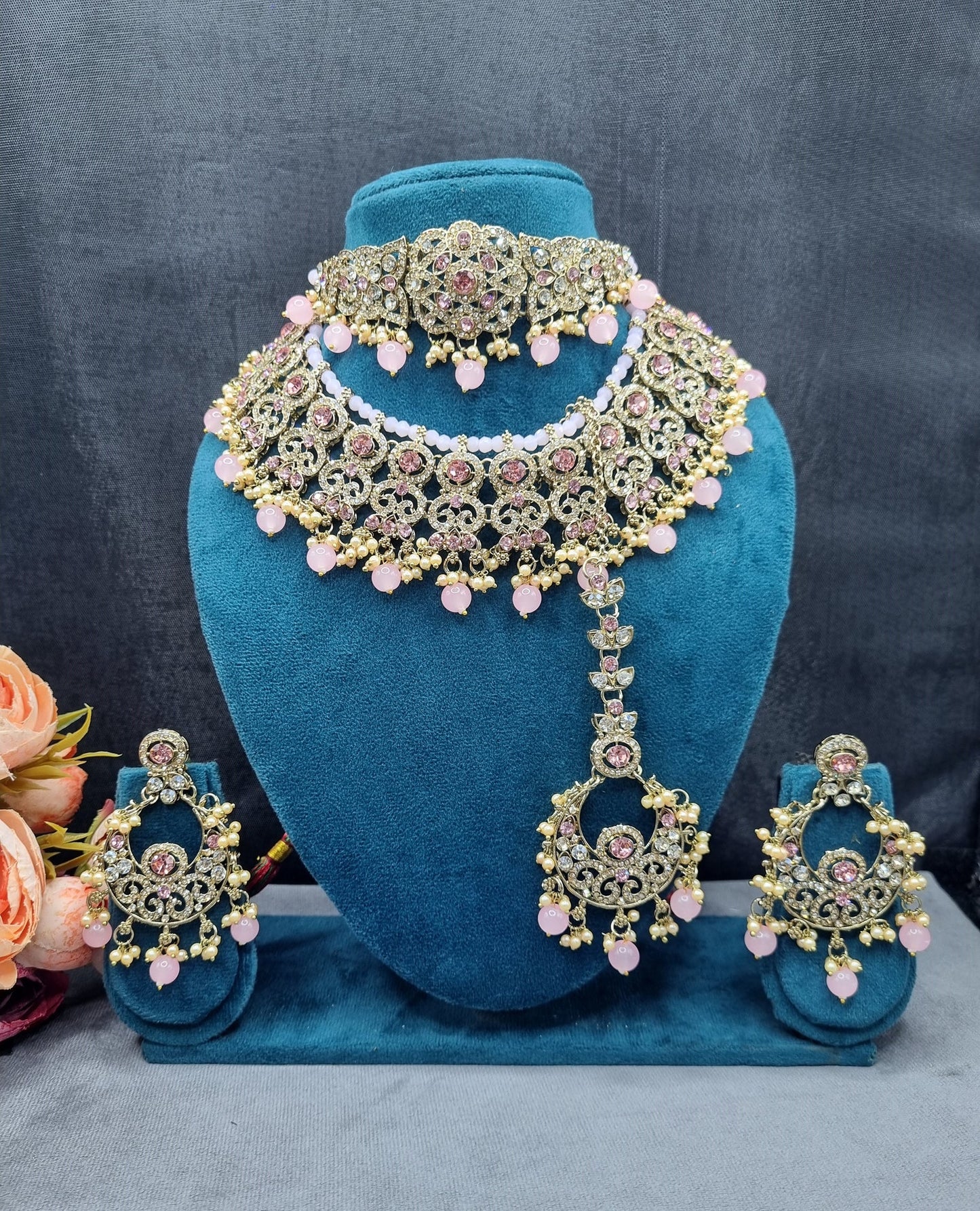 Royal Antique Gold Zircon Bridal Jewelry Set