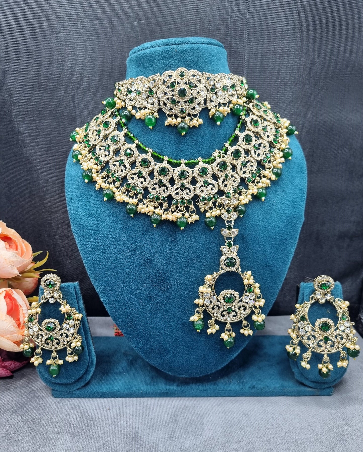 Royal Antique Gold Zircon Bridal Jewelry Set