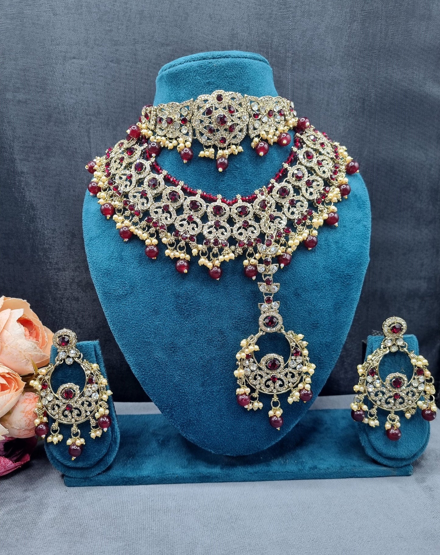 Royal Antique Gold Zircon Bridal Jewelry Set