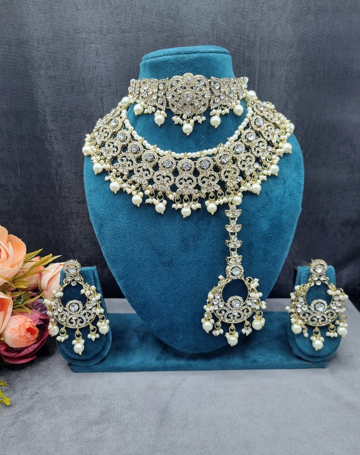 Royal Antique Gold Zircon Bridal Jewelry Set