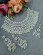 Bridal Silver-Tone Rhinestone & Pearl Choker Set with Earrings & Maang Tikka