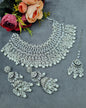 Bridal Silver-Tone Rhinestone & Pearl Choker Set with Earrings & Maang Tikka