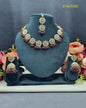 Floral Necklace Set with Matching Jhumkas & Maang Tikka