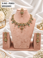 Baby Pink Kundan Necklace Set with Matching Earrings & Maang Tikka
