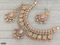 Heritage Pearl Cluster Drop Choker Necklace Set with Matching Studs & Tikka