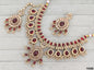 Heritage Pearl Cluster Drop Choker Necklace Set with Matching Studs & Tikka