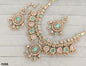 Heritage Pearl Cluster Drop Choker Necklace Set with Matching Studs & Tikka