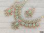 Heritage Pearl Cluster Drop Choker Necklace Set with Matching Studs & Tikka