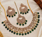 Antique Gold Cubic Zirconia Choker Set with Earrings & Maang Tikka