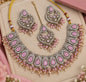 Teardrop Stone Choker Necklace Set with Earrings & Tikka