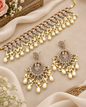Crystal Choker Necklace Set with Chandbali Earrings & Maang Tikka