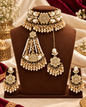 Shadow Floral Choker Necklace Set with Earrings, Tikka & Passa