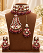 Shadow Floral Choker Necklace Set with Earrings, Tikka & Passa