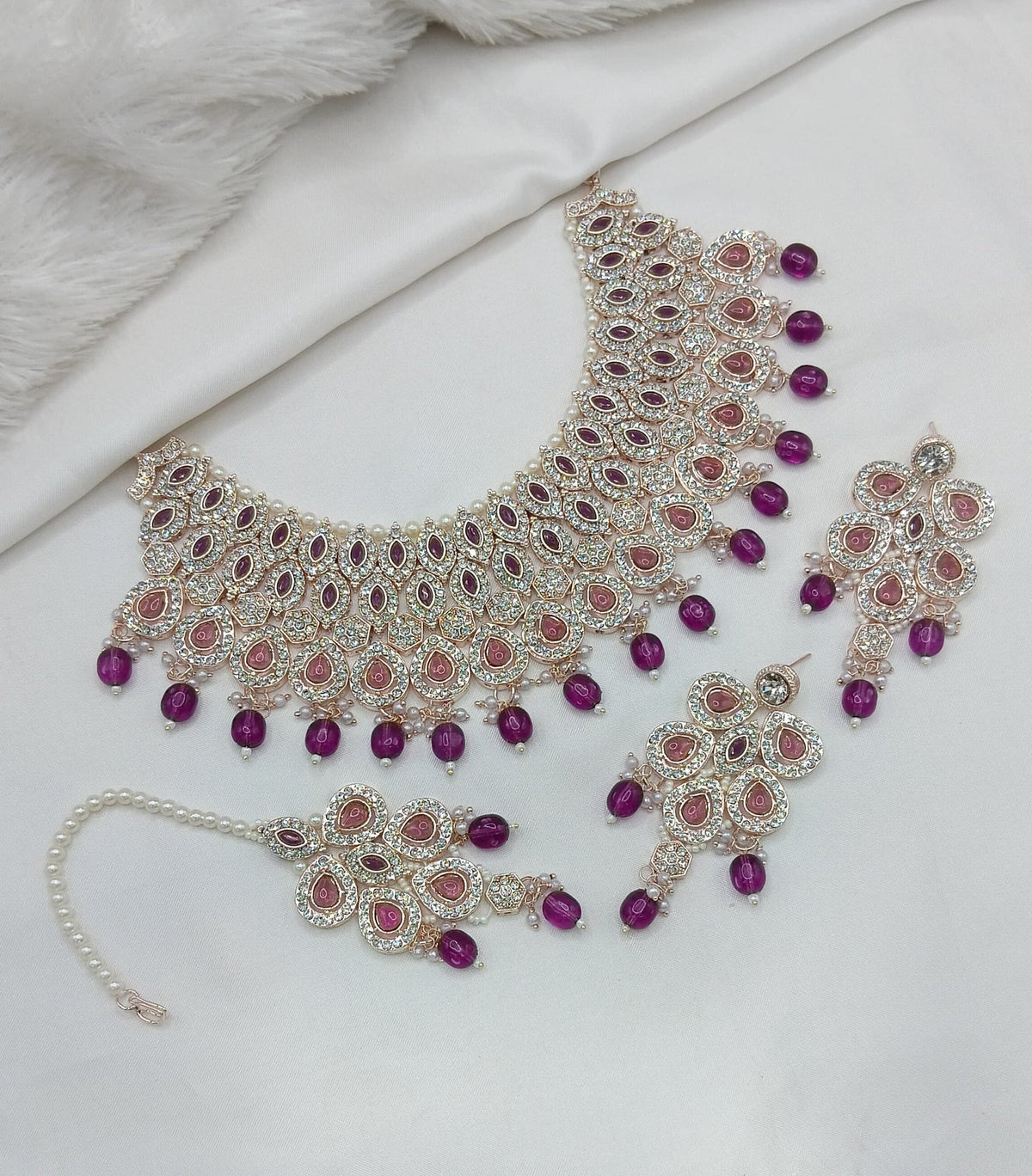 CHOKER NECKLACE EARRING JEWELLERY SET FOR WOMEN