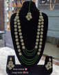 Elegant Crystal Rani Haar Jewellery Set with Matching Cluster Earrings and Tikka