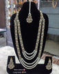 Elegant Crystal Rani Haar Jewellery Set with Matching Cluster Earrings and Tikka