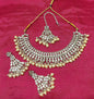 Elegant Pink Shimmering White Crystal Choker Set