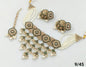 Tiered Emerald Choker Set  with Multi-Strand Pearls