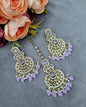 Ornate Crescent Chandbali Earrings and Maang Tikka