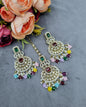 Ornate Crescent Chandbali Earrings and Maang Tikka