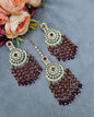 INTRICATE BEADED CHANDELIER EARRINGS & MAANGTIKKA SET