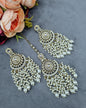 INTRICATE BEADED CHANDELIER EARRINGS & MAANGTIKKA SET