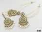 Gold-Plated Chandbalis with Triple Pearl Ear Chains