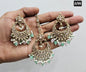 Antique Gold Finish Statement Earrings and Maang Tikka