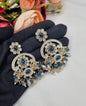 CHANDBALI STYLE DANGLE EARRINGS WITH BEAD CLUSTERS