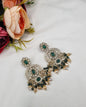 CHANDBALI STYLE DANGLE EARRINGS WITH BEAD CLUSTERS